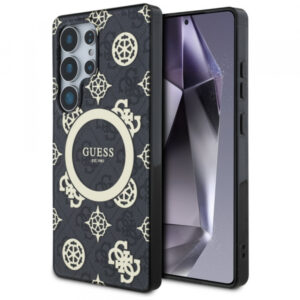 Husa MagSafe pentru Samsung Galaxy S25 Ultra S938, Guess, IML Peony On 4G Background, Neagra