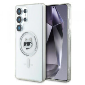 Husa MagSafe pentru Samsung Galaxy S25 Ultra S938, Karl Lagerfeld, IML Choupette\'s Head, Alba