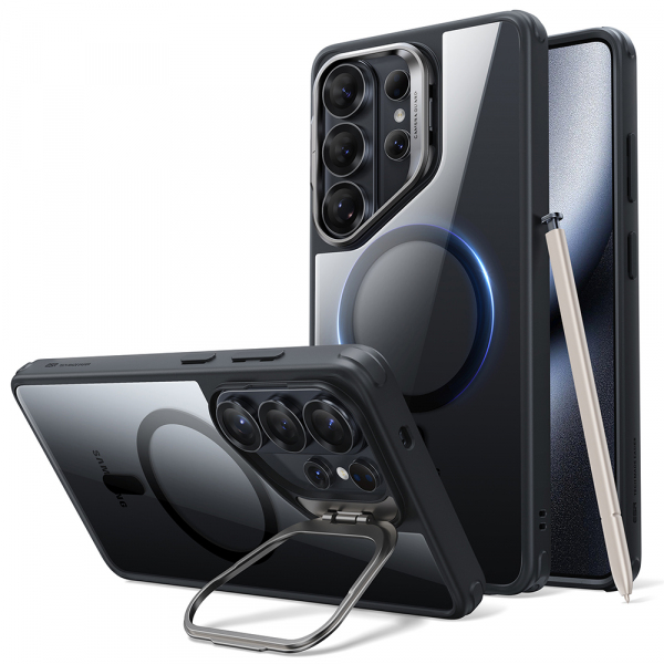 Husa MagSafe pentru Samsung Galaxy S26 Ultra S948, ESR, Classic Hybrid Kickstand, Neagra Transparenta