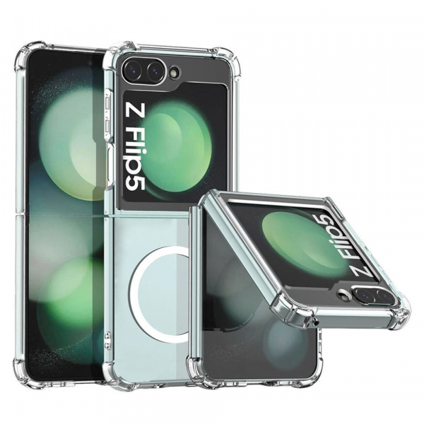 Husa MagSafe pentru Samsung Galaxy Z Flip5 F731, Techsuit, Shockproof, Transparenta