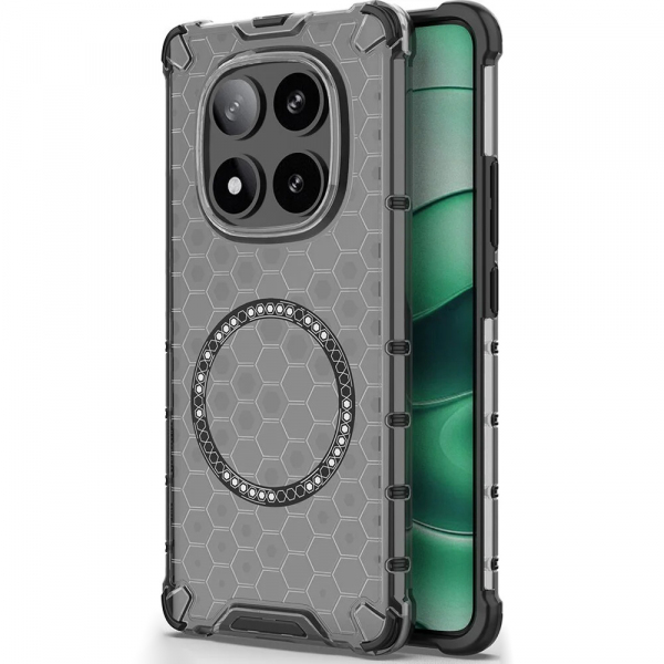 Husa MagSafe pentru Xiaomi Poco X7 / Note 14 Pro 5G, Techsuit, HoneyComb Shield, Neagra