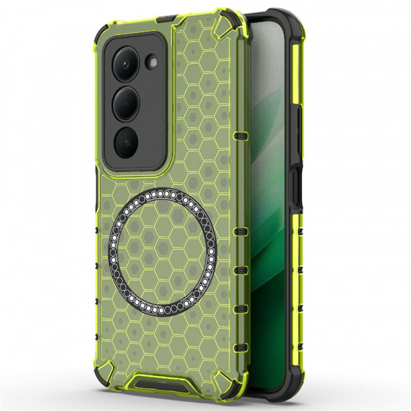 Husa MagSafe pentru Xiaomi Redmi 15 5G / 15 4G, Techsuit, HoneyComb Shield, Verde