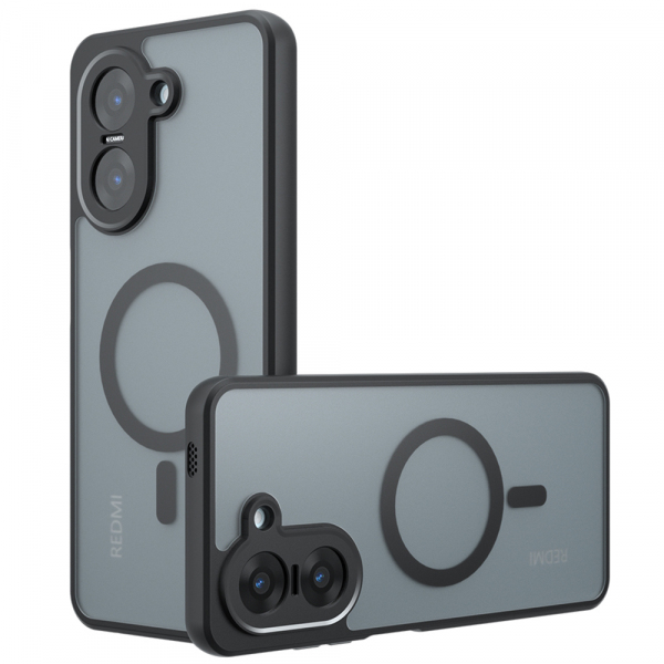 Husa MagSafe pentru Xiaomi Redmi A5 4G (Standard), Techsuit, PureFrost, Neagra Satinata