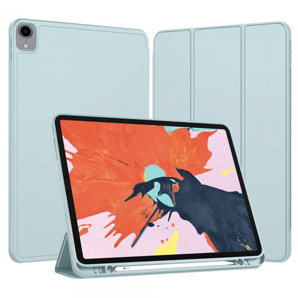 Husa pentru Apple iPad Pro 12.9 (2022) / Pro 12.9 (2021) / Pro 12.9 (2020) / Pro 12.9 (2018), Techsuit, Flex Trifold, Bleu