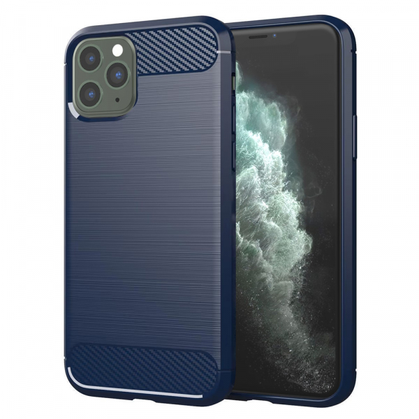 Husa pentru Apple iPhone 11 Pro Max, Techsuit, Carbon, Albastra