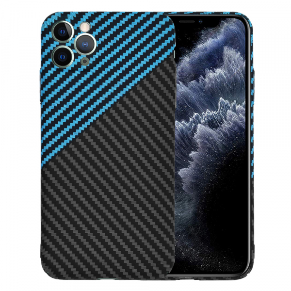 Husa pentru Apple iPhone 11 Pro Max, Techsuit, Carbonite FiberShell, Neagra Bleu