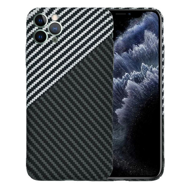 Husa pentru Apple iPhone 11 Pro Max, Techsuit, Carbonite FiberShell, Neagra Gri
