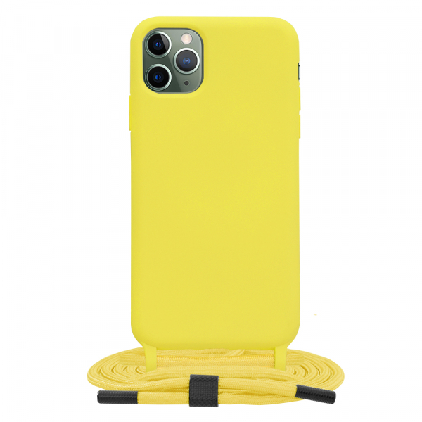 Husa pentru Apple iPhone 11 Pro Max, Techsuit, Crossbody Lanyard, Galbena