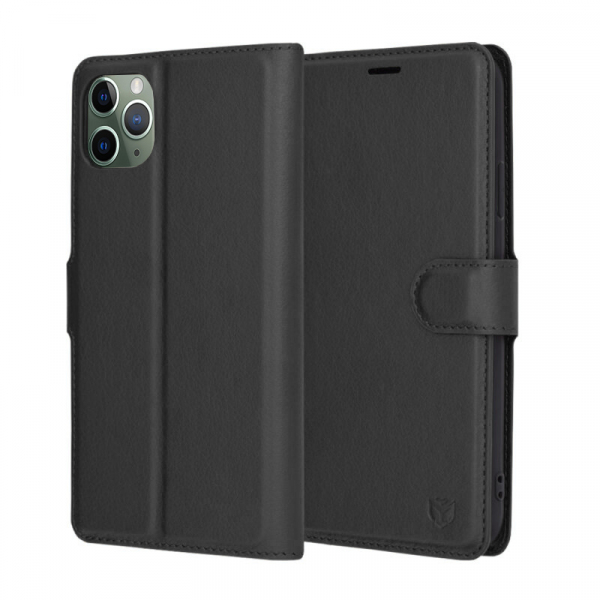 Husa pentru Apple iPhone 11 Pro Max, Techsuit, Leather Folio, Neagra