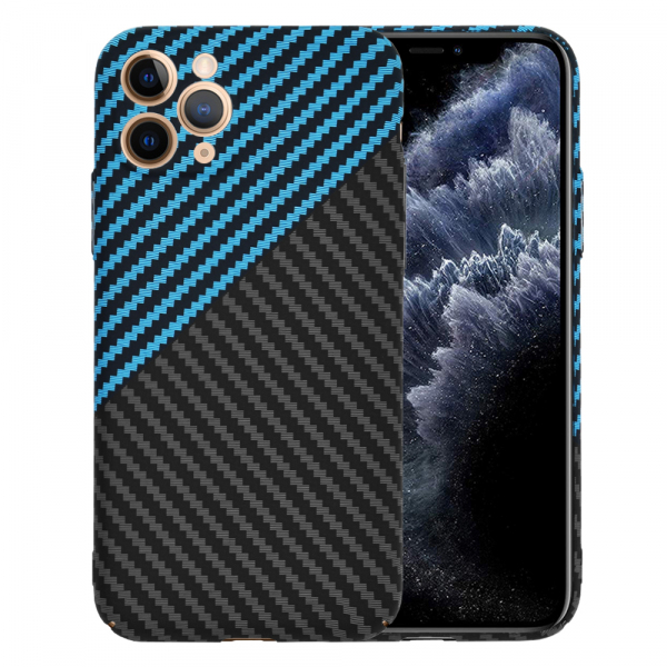 Husa pentru Apple iPhone 11 Pro, Techsuit, Carbonite FiberShell, Neagra Bleu