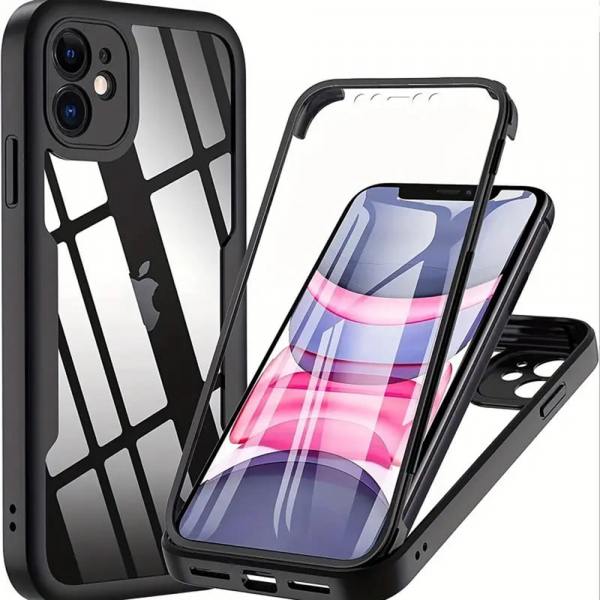 Husa pentru Apple iPhone 11, Techsuit, ColorVerse 360, Neagra