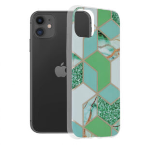 Husa pentru Apple iPhone 11, Techsuit, Marble, Verde