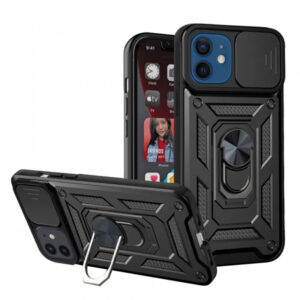 Husa pentru Apple iPhone 12 / 12 Pro, Techsuit, CamShield, Neagra