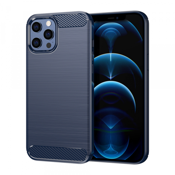Husa pentru Apple iPhone 12 Pro Max, Techsuit, Carbon, Albastra
