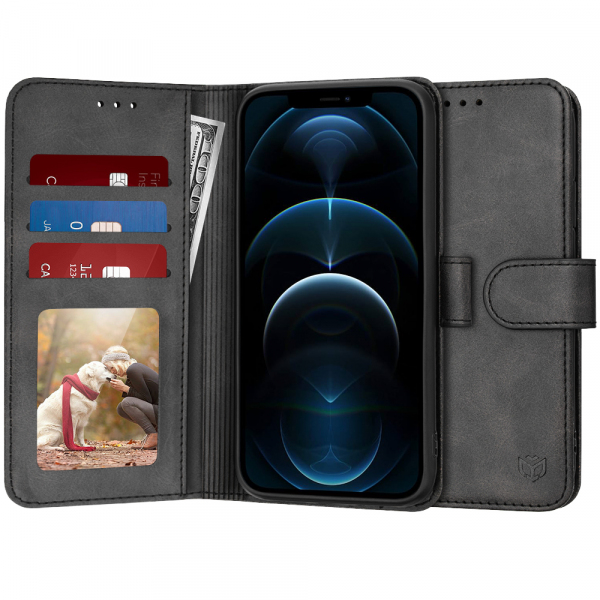 Husa pentru Apple iPhone 12 Pro Max, Techsuit, Diary Book, Neagra