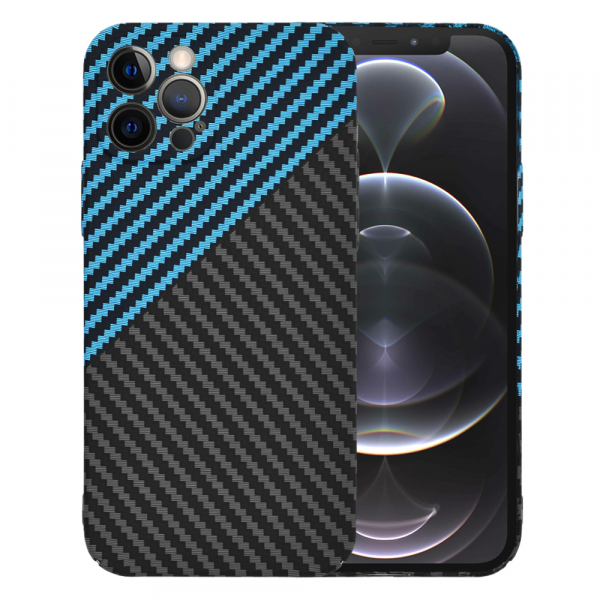 Husa pentru Apple iPhone 12 Pro, Techsuit, Carbonite FiberShell, Neagra Bleu
