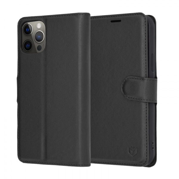 Husa pentru Apple iPhone 12 Pro, Techsuit, Leather Folio, Neagra