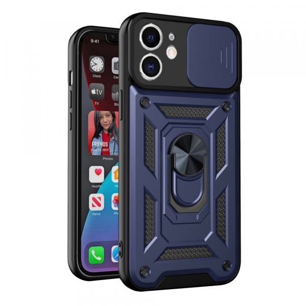 Husa pentru Apple iPhone 12, Techsuit, CamShield, Albastra