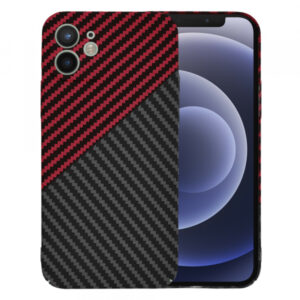 Husa pentru Apple iPhone 12, Techsuit, Carbonite FiberShell, Neagra Rosie