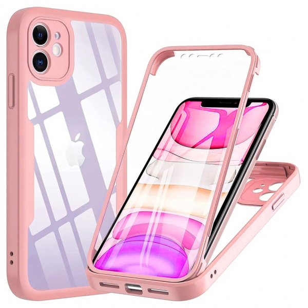 Husa pentru Apple iPhone 12, Techsuit, ColorVerse 360, Roz