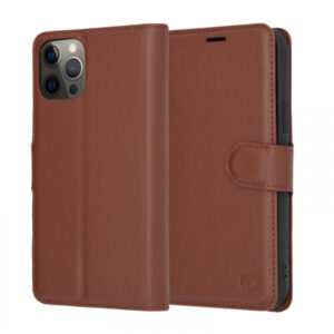 Husa pentru Apple iPhone 12, Techsuit, Leather Folio, Maro