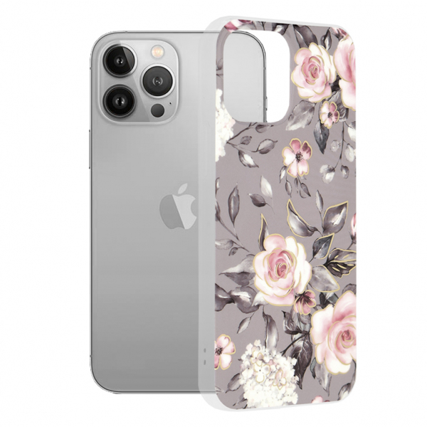 Husa pentru Apple iPhone 13 Pro Max, Techsuit, Marble, Gri