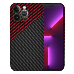 Husa pentru Apple iPhone 13 Pro, Techsuit, Carbonite FiberShell, Neagra Rosie