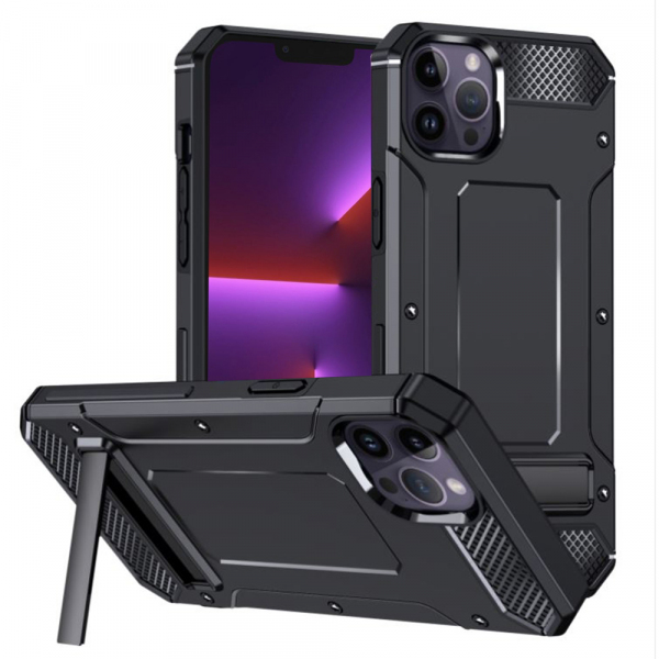 Husa pentru Apple iPhone 13 Pro, Techsuit, Hybrid Armor Kickstand, Neagra