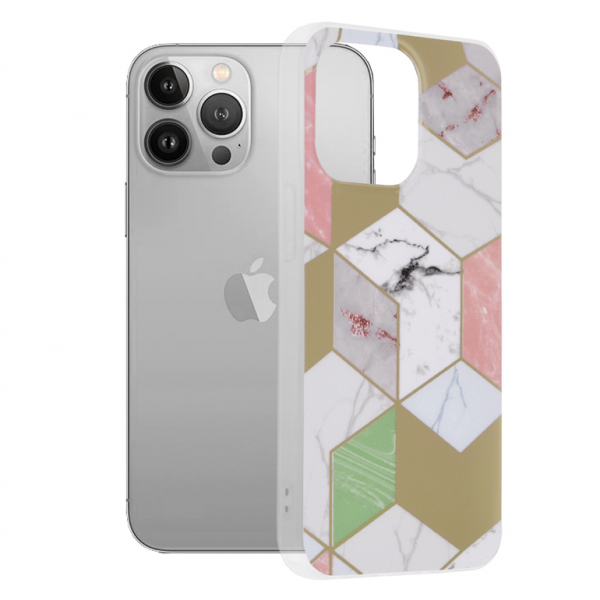 Husa pentru Apple iPhone 13 Pro, Techsuit, Marble, Mov