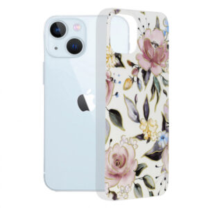 Husa pentru Apple iPhone 13, Techsuit, Marble, Alba