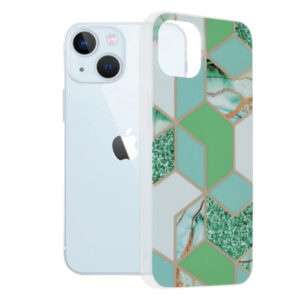 Husa pentru Apple iPhone 13, Techsuit, Marble, Verde