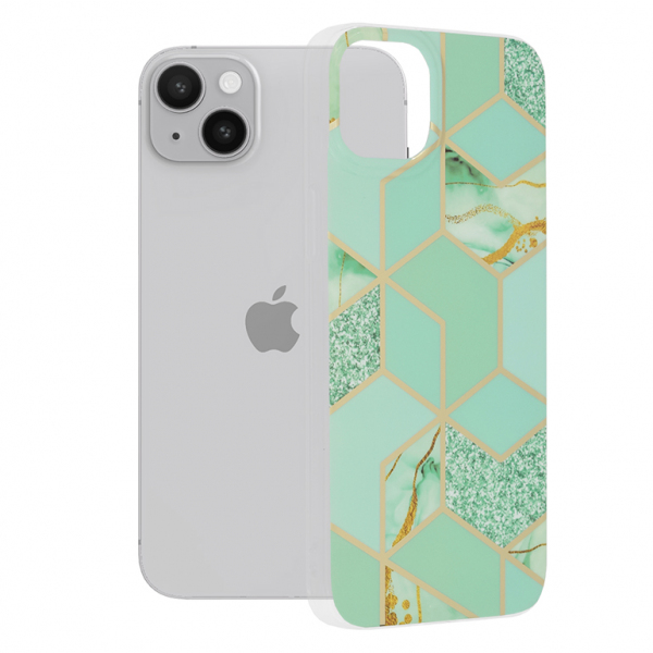 Husa pentru Apple iPhone 14 Plus, Techsuit, Marble, Verde