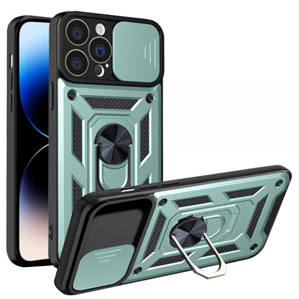 Husa pentru Apple iPhone 14 Pro Max, Techsuit, CamShield, Verde
