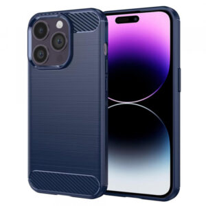Husa pentru Apple iPhone 14 Pro Max, Techsuit, Carbon, Albastra