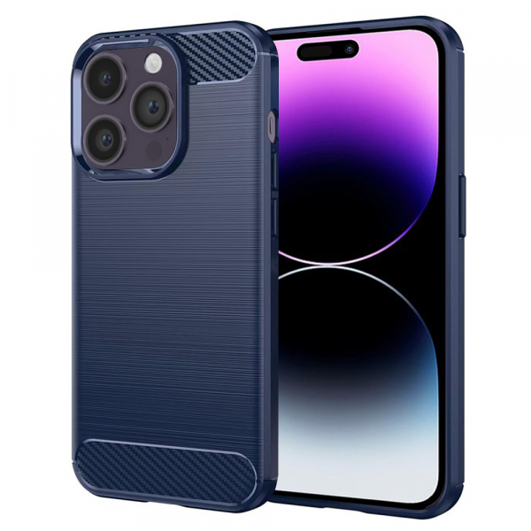 Husa pentru Apple iPhone 14 Pro Max, Techsuit, Carbon, Albastra