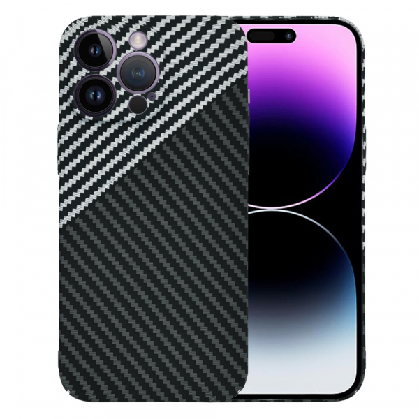 Husa pentru Apple iPhone 14 Pro Max, Techsuit, Carbonite FiberShell, Neagra Gri