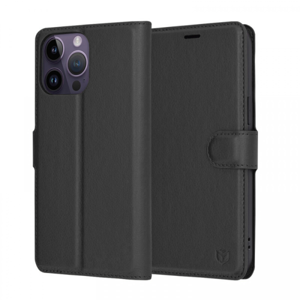 Husa pentru Apple iPhone 14 Pro Max, Techsuit, Leather Folio, Neagra