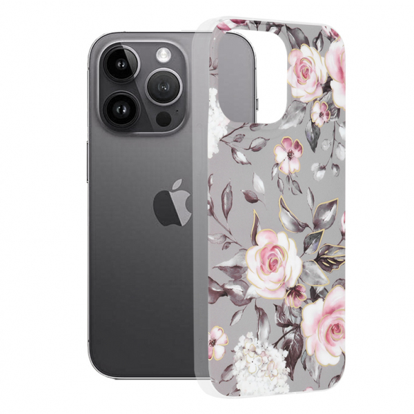Husa pentru Apple iPhone 14 Pro Max, Techsuit, Marble, Gri