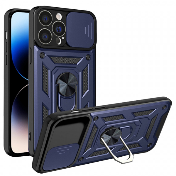 Husa pentru Apple iPhone 14 Pro, Techsuit, CamShield, Albastra