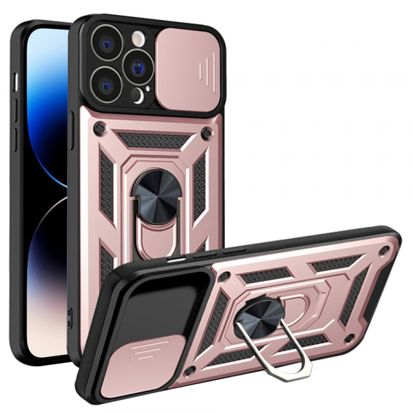 Husa pentru Apple iPhone 14 Pro, Techsuit, CamShield, Roz