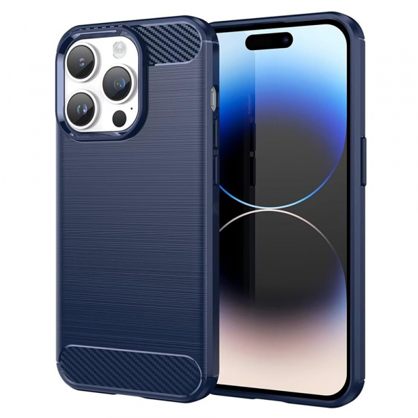 Husa pentru Apple iPhone 14 Pro, Techsuit, Carbon, Albastra