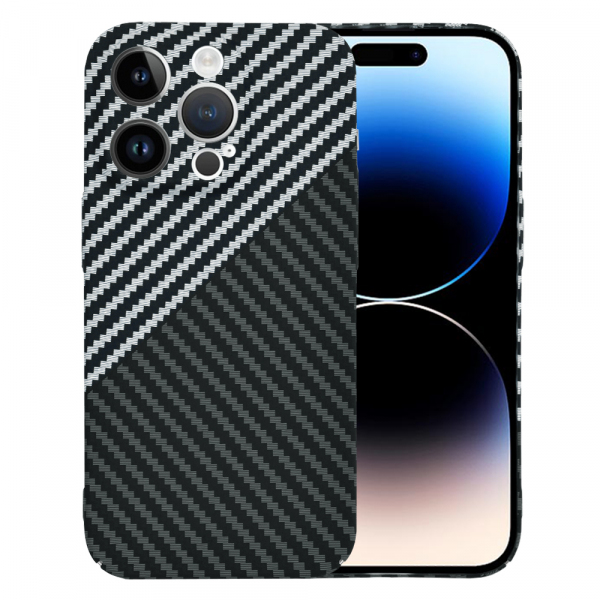 Husa pentru Apple iPhone 14 Pro, Techsuit, Carbonite FiberShell, Neagra Gri