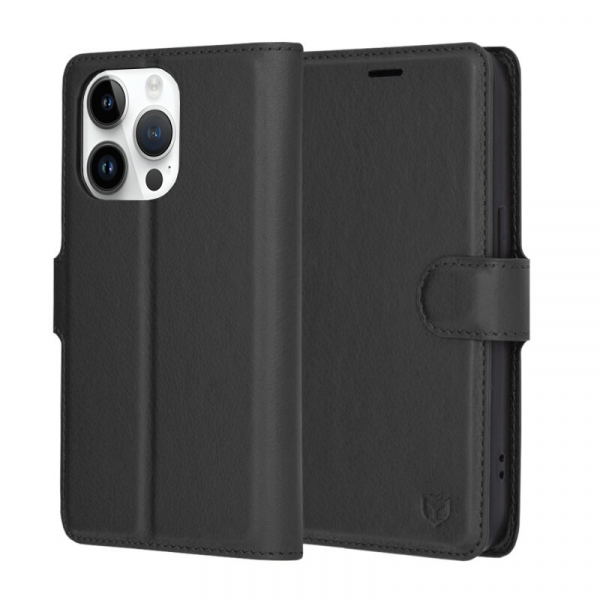 Husa pentru Apple iPhone 14 Pro, Techsuit, Leather Folio, Neagra