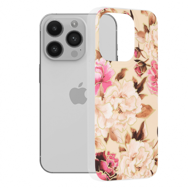 Husa pentru Apple iPhone 14 Pro, Techsuit, Marble, Bej