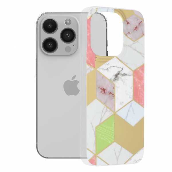 Husa pentru Apple iPhone 14 Pro, Techsuit, Marble, Mov