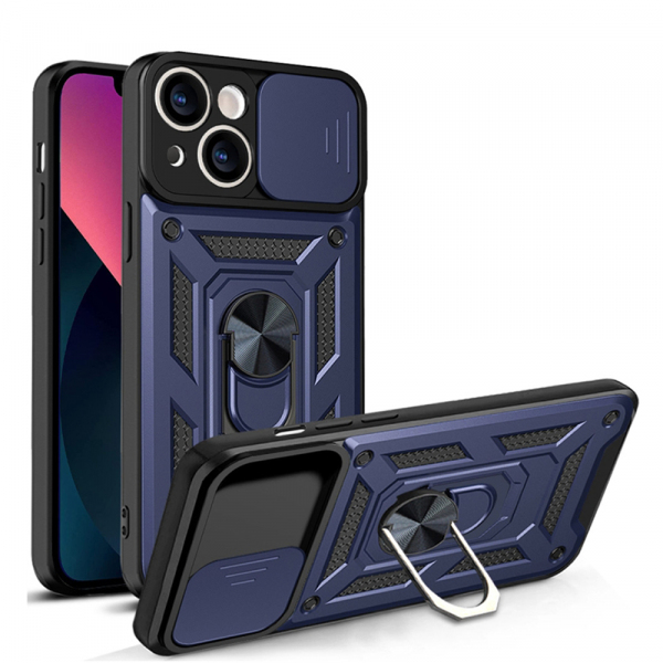 Husa pentru Apple iPhone 14, Techsuit, CamShield, Albastra