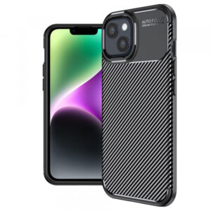 Husa pentru Apple iPhone 14, Techsuit, CarbonFiber, Neagra