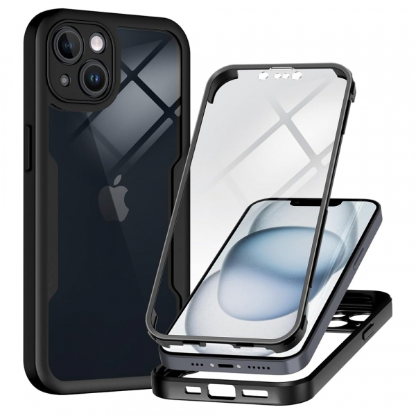 Husa pentru Apple iPhone 14, Techsuit, ColorVerse 360, Neagra