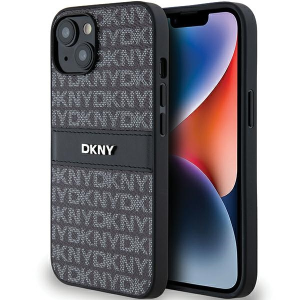Husa pentru Apple iPhone 15, DKNY, Mono Stripe & Metal Logo, Neagra