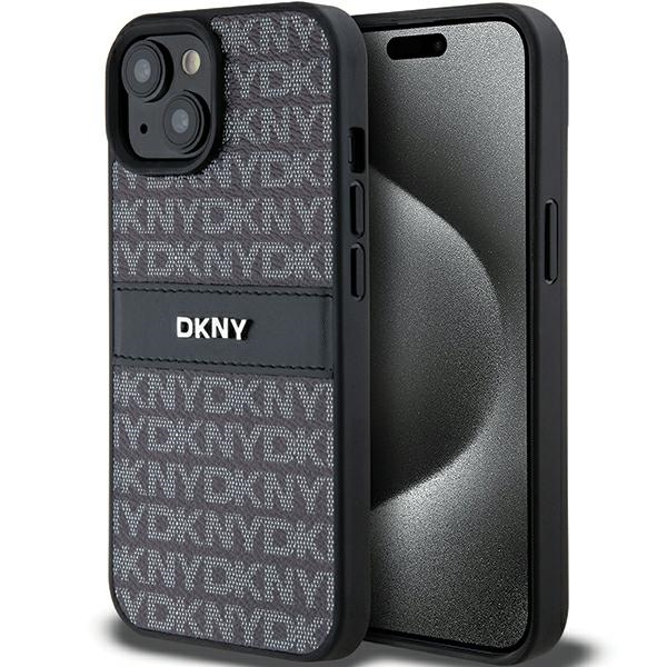 Husa pentru Apple iPhone 15 Plus, DKNY, Mono Stripe & Metal Logo, Neagra